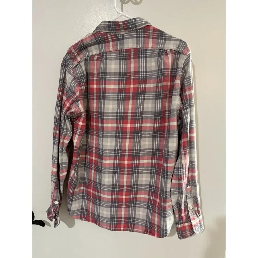 J.Crew Sporting Goods Plaid Button Down Shirt Mens M Red Blue Heritage Preppy